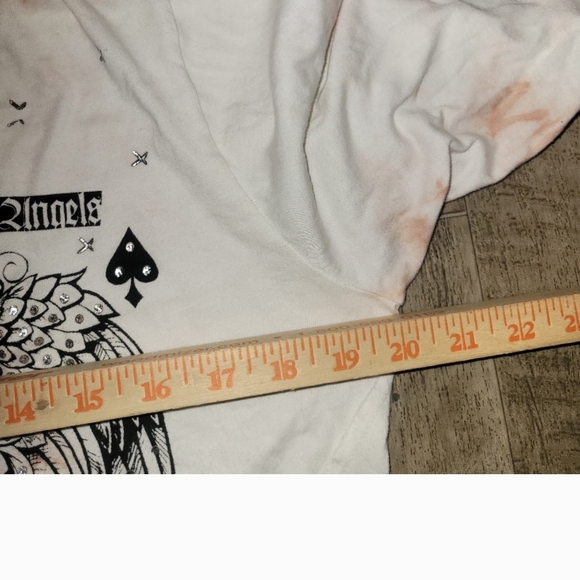 Affliction Saints & Sinners Distressed Long Sleeve Shirt with Angel Wings. L - Picture 6 of 7